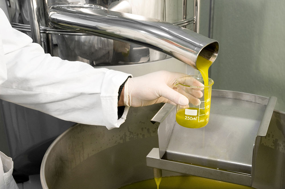 Toma de muestra de aceite de oliva virgen